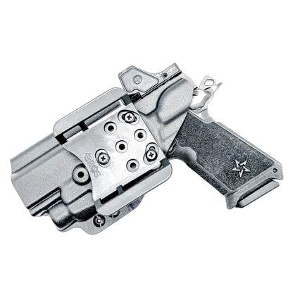 Precision-fit OWB Outside Waistband holster for the Staccato HD P4.5 and Streamlight TLR-7 HL-X from Four Brothers. Designed for comfort and concealment.  