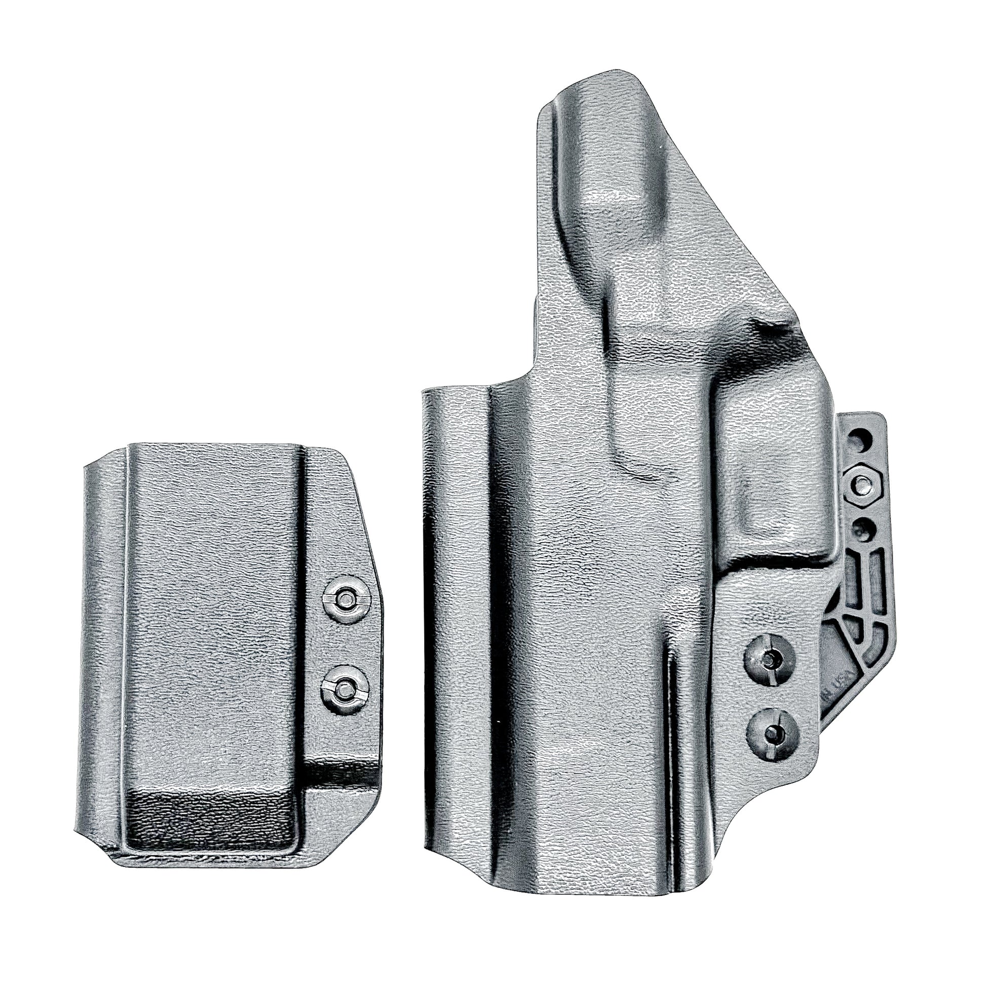 IWB holster combo for Staccato HD P4 and Glock 9MM mags. Includes mag carrier, Modwing, and Monoblock clips. Ships fast from the USA.