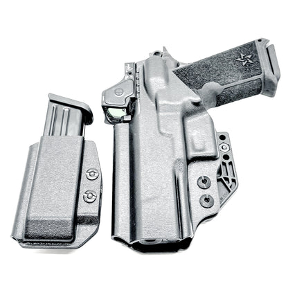 IWB holster combo for Staccato HD P4 and Glock 9MM mags. Includes mag carrier, Modwing, and Monoblock clips. Ships fast from the USA.