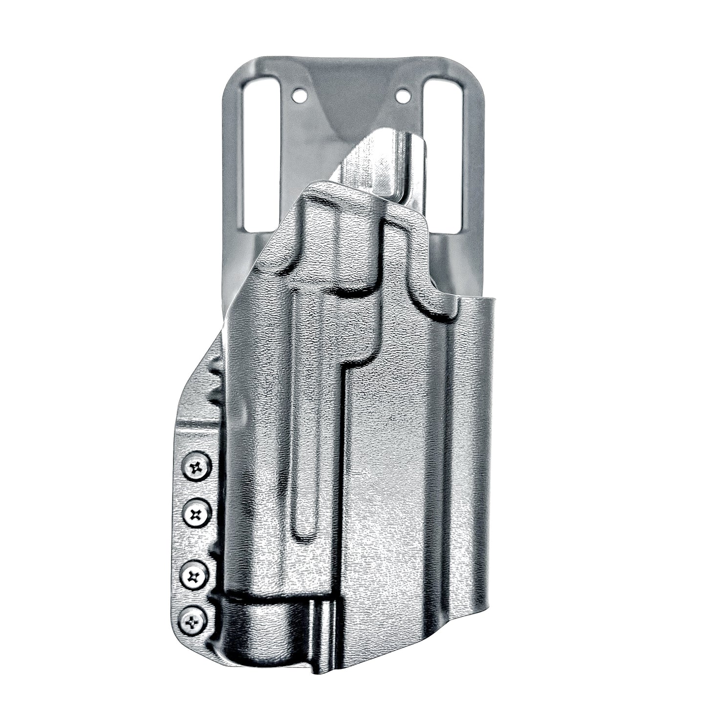 Black Light-Duty and Competition OWB holster for the Staccato HD P4 and Streamlight TLR-1 HL or TLR-1 HP with Duty Drop attachment.
