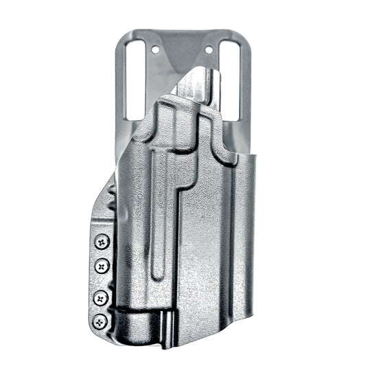 Black Light-Duty and Competition OWB holster for the Staccato HD P4 and Streamlight TLR-1 HL or TLR-1 HP with Duty Drop attachment.