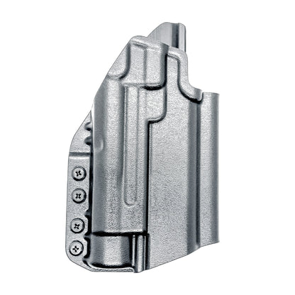 OWB holster for the Staccato HD P4 and Streamlight TLR-1 HL or TLR-1 HP  in black with a 4Bros 1.5" belt slide, made for Outside Waistband carry.  