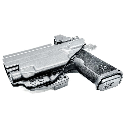 Precision-fit IWB inside the waistband holster for the Staccato HD P4 and Streamlight TLR-7 HL-X from Four Brothers. Designed for comfort and concealment.  