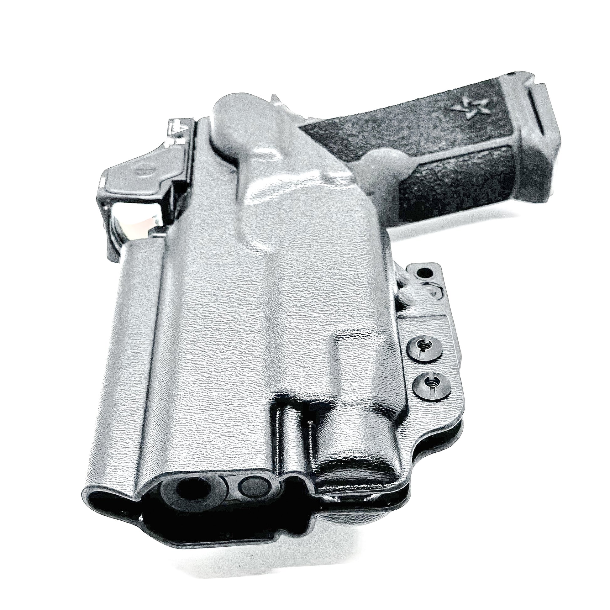 Precision-fit IWB inside the waistband holster for the Staccato HD P4 and Streamlight TLR-7 HL-X from Four Brothers. Designed for comfort and concealment.  