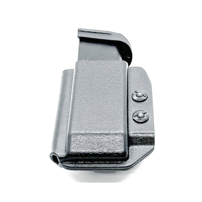Black Kydex IWB AIWB appendix inside waistband magazine pouch for the Taurus GX4 Magazines from Four Brothers Holsters.  4BROS Magazine carriers. 