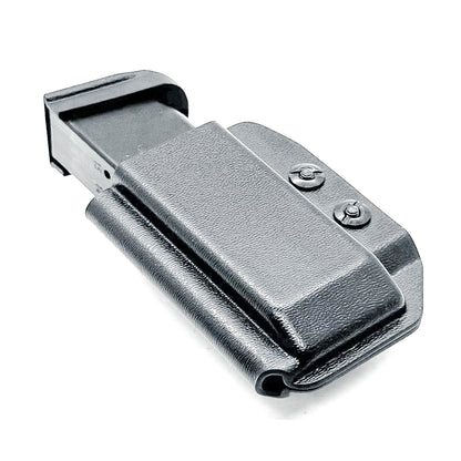Black Kydex IWB AIWB appendix inside waistband magazine pouch for the Taurus GX4 Magazines from Four Brothers Holsters.  4BROS Magazine carriers. 