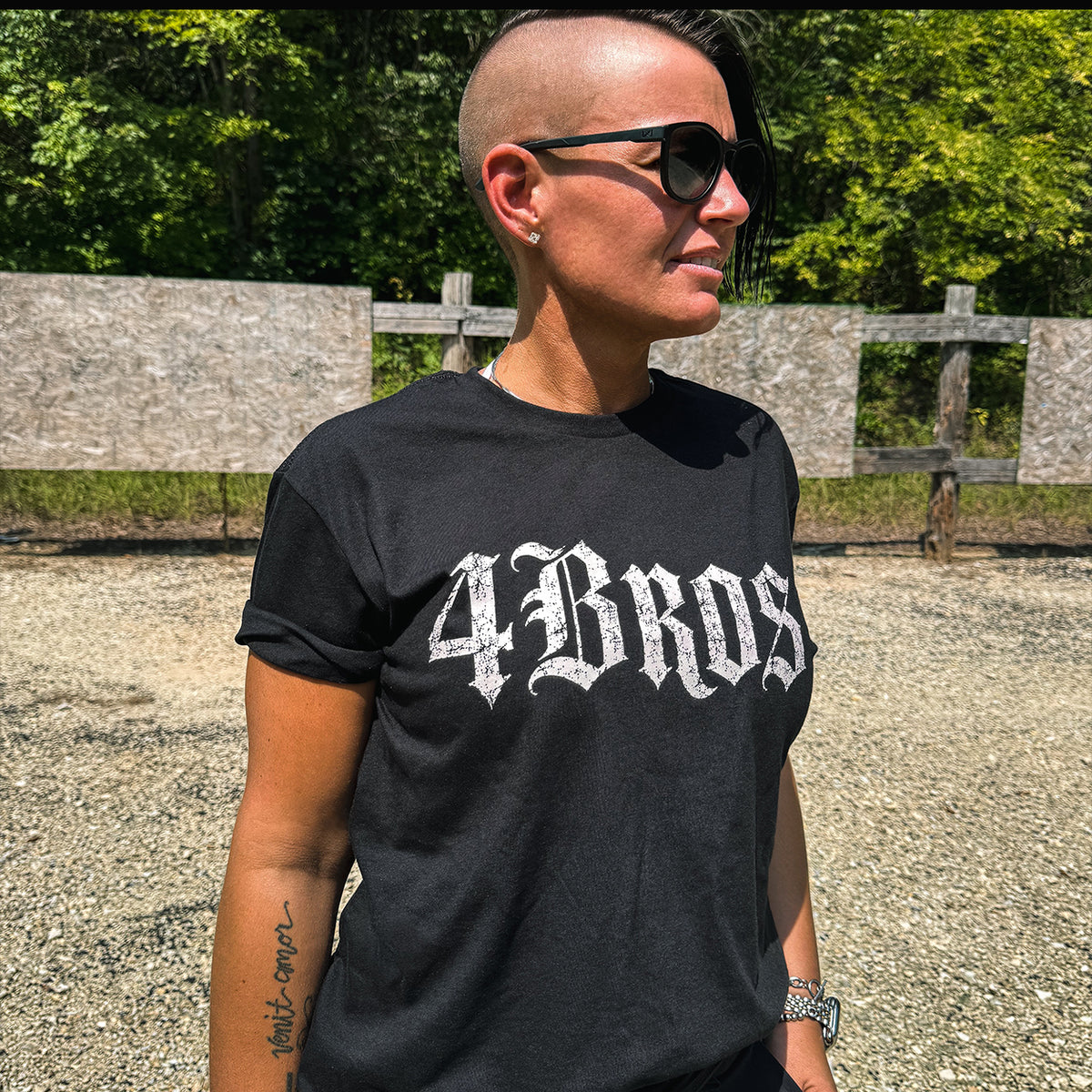 Four Brothers Holsters Walk Through The Valley Black T-Shirt. Soft, lightweight everyday carry apparel for range days and daily wear.