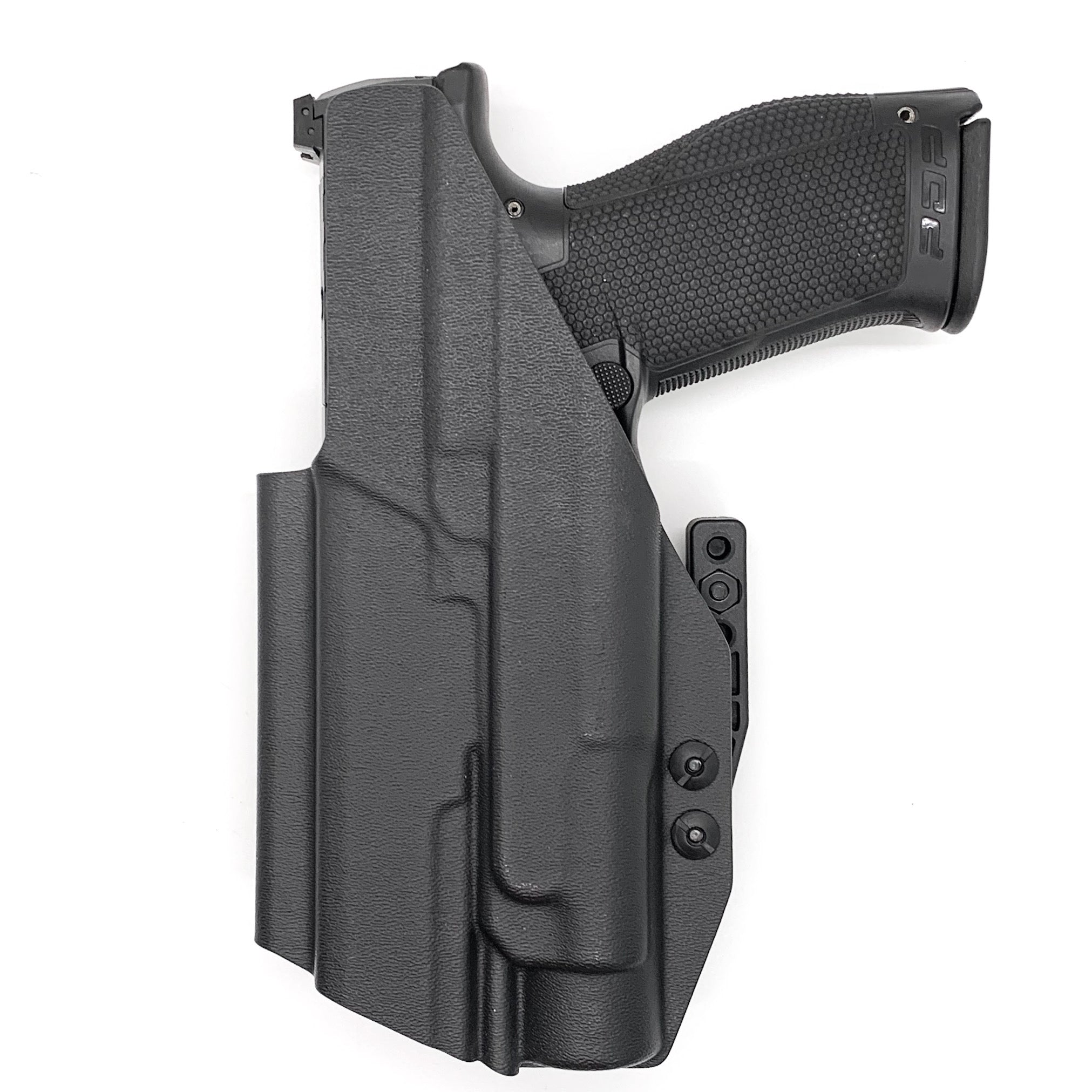 For the best concealed carry Inside Waistband IWB AIWB Holster designed to fit the Walther PDP 4.5" Full-Size pistol with the Streamlight TLR-1 or TLR-1HL mounted on the firearm, shop Four Brothers Holsters. Cut for red dot sight, full sweat guard, adjustable retention & open muzzle for threaded barrels & compensators
