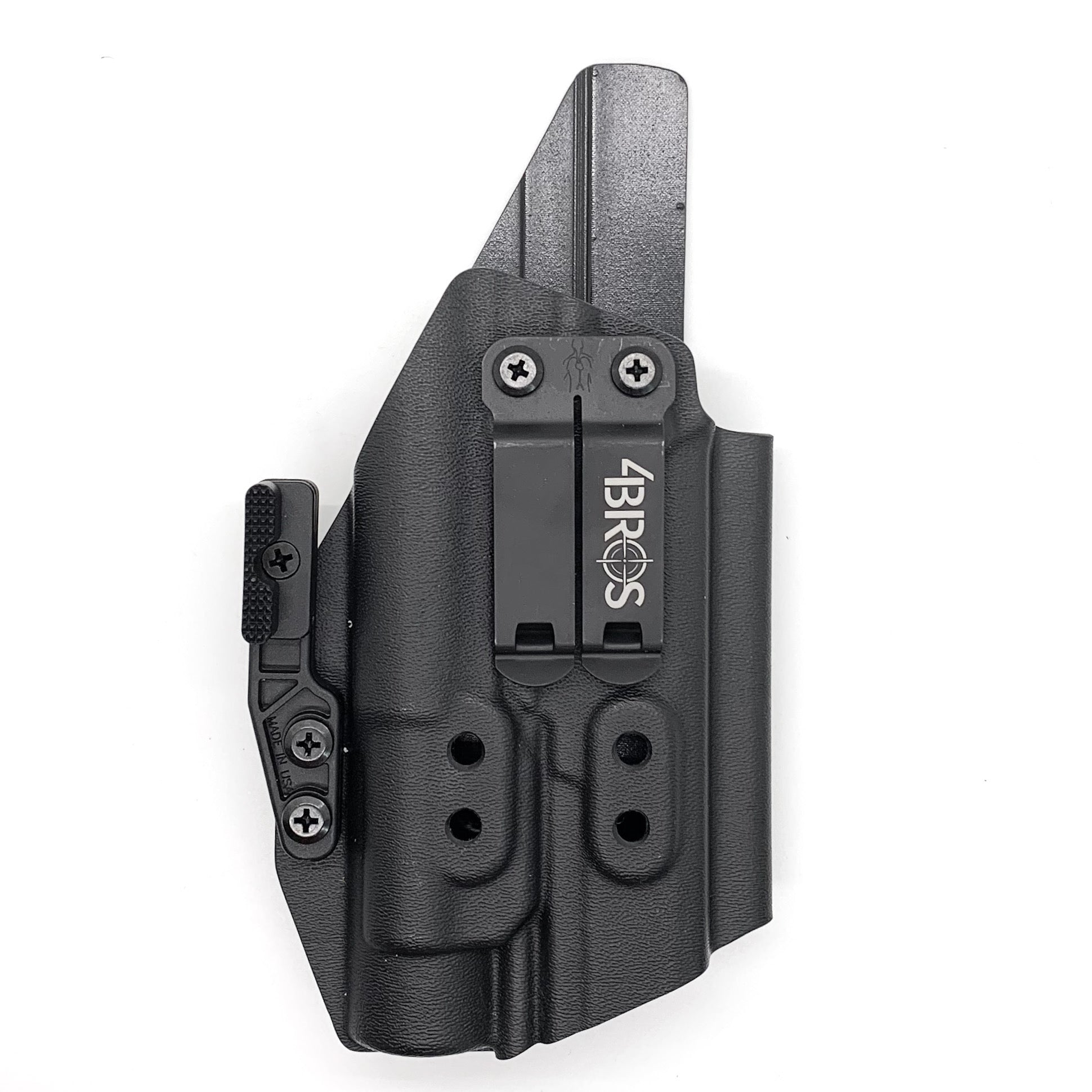 For the best concealed carry Inside Waistband IWB AIWB Holster designed to fit the Walther PDP 4.5" Full-Size pistol with the Streamlight TLR-1 or TLR-1HL mounted on the firearm, shop Four Brothers Holsters. Cut for red dot sight, full sweat guard, adjustable retention & open muzzle for threaded barrels & compensators
