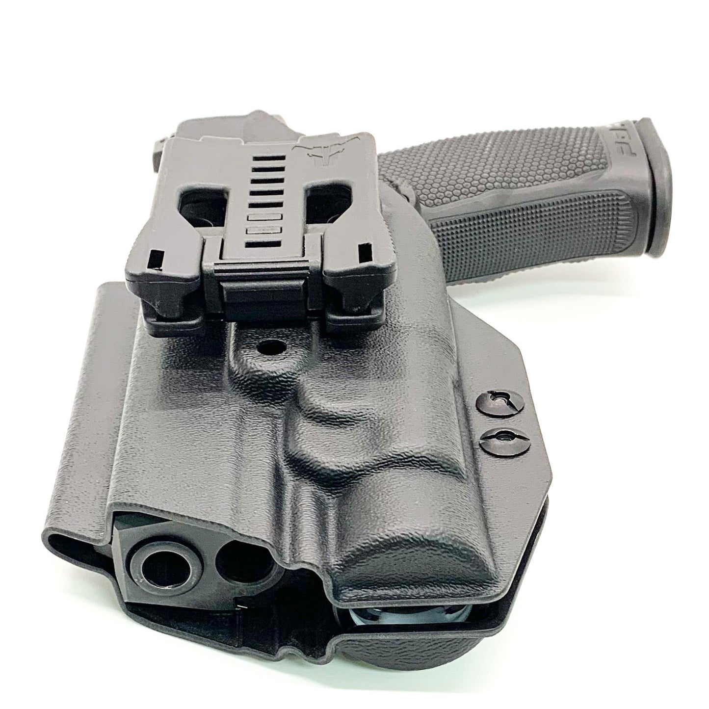 For the best Outside Waistband Taco Style Holster designed to fit the Walther PDP 4" or 4.5" Full-Size pistol with the Streamlight TLR-1 or TLR-1HL installed on the firearm, shop Four Brothers Holsters. Cut for red dot sight, full sweat guard, adjustable retention & open muzzle for threaded barrels & compensators. 