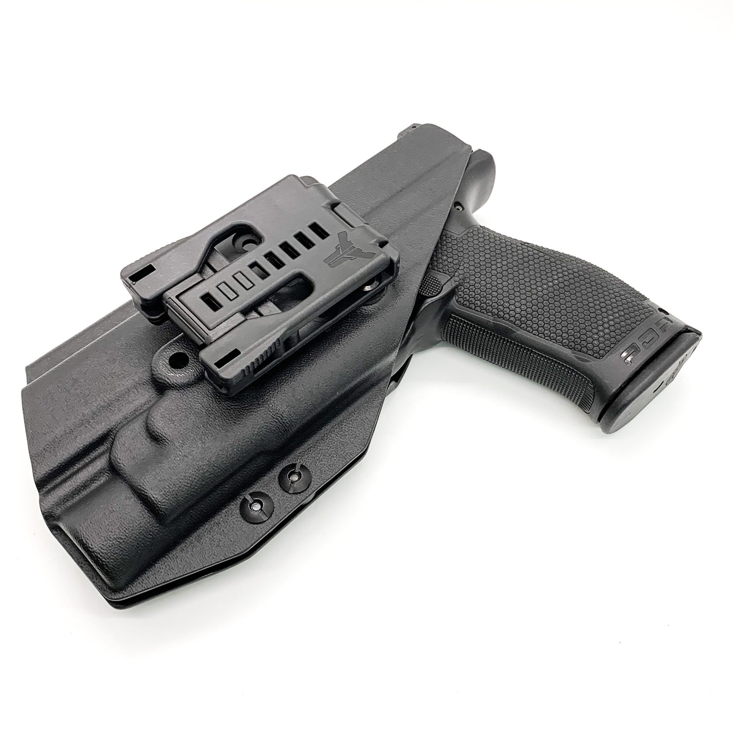 For the best Outside Waistband Taco Style Holster designed to fit the Walther PDP 4" or 4.5" Full-Size pistol with the Streamlight TLR-1 or TLR-1HL installed on the firearm, shop Four Brothers Holsters. Cut for red dot sight, full sweat guard, adjustable retention & open muzzle for threaded barrels & compensators. 