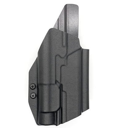 For the best Outside Waistband Taco Style Holster designed to fit the Walther PDP 4" or 4.5" Full-Size pistol with the Streamlight TLR-1 or TLR-1HL installed on the firearm, shop Four Brothers Holsters. Cut for red dot sight, full sweat guard, adjustable retention & open muzzle for threaded barrels & compensators. 