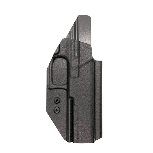 For the best, Outside Waistband OWB Kydex Holster designed to fit the Walther PDP Pro SD 4.6" handgun, shop Four Brothers Holsters.  Full sweat guard, adjustable retention. Made in USA from .080" black thermoplastic for durability. Open muzzle for threaded barrels, cleared for red dot sights. Walther, Pro SD