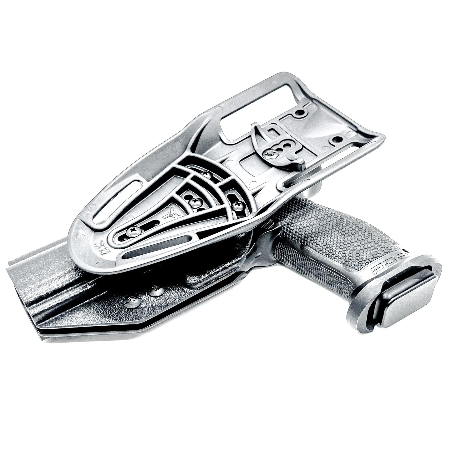 Walther Pro-X / PDP Pro-X PMM 4.6" Duty & Competition OWB Holster. Red dot ready, PMM compensator fit, Blade-Tech drop offset, .093" thermoplastic, Made in USA.