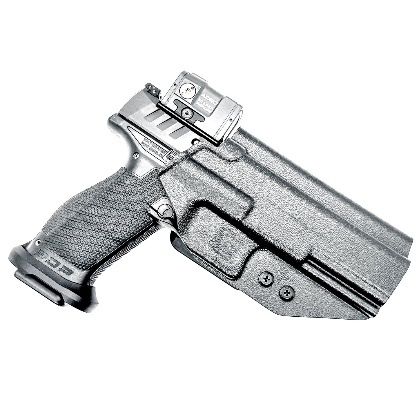 Walther Pro-X PMM 4.6" OWB holster with red dot cut — kydex outside waistband holster