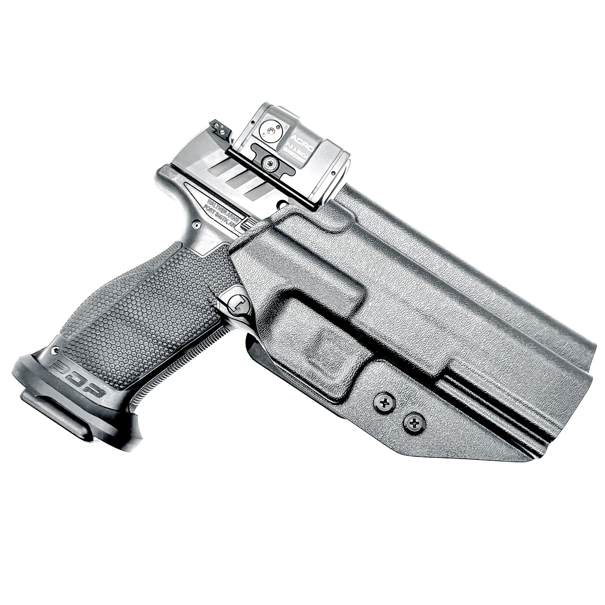 Walther Pro-X PMM 4.6" OWB holster with red dot cut — kydex outside waistband holster