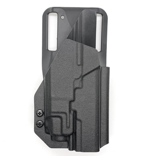 For the best outside waistband OWB Kydex duty or competition style holster designed to fit the Walther PDP 4.5" Full-Size pistol with the Streamlight TLR-8 mounted on the firearm, shop Four Brothers Holsters. Cut for red dot sights, adjustable retention, and open muzzle for threaded barrel or compensator