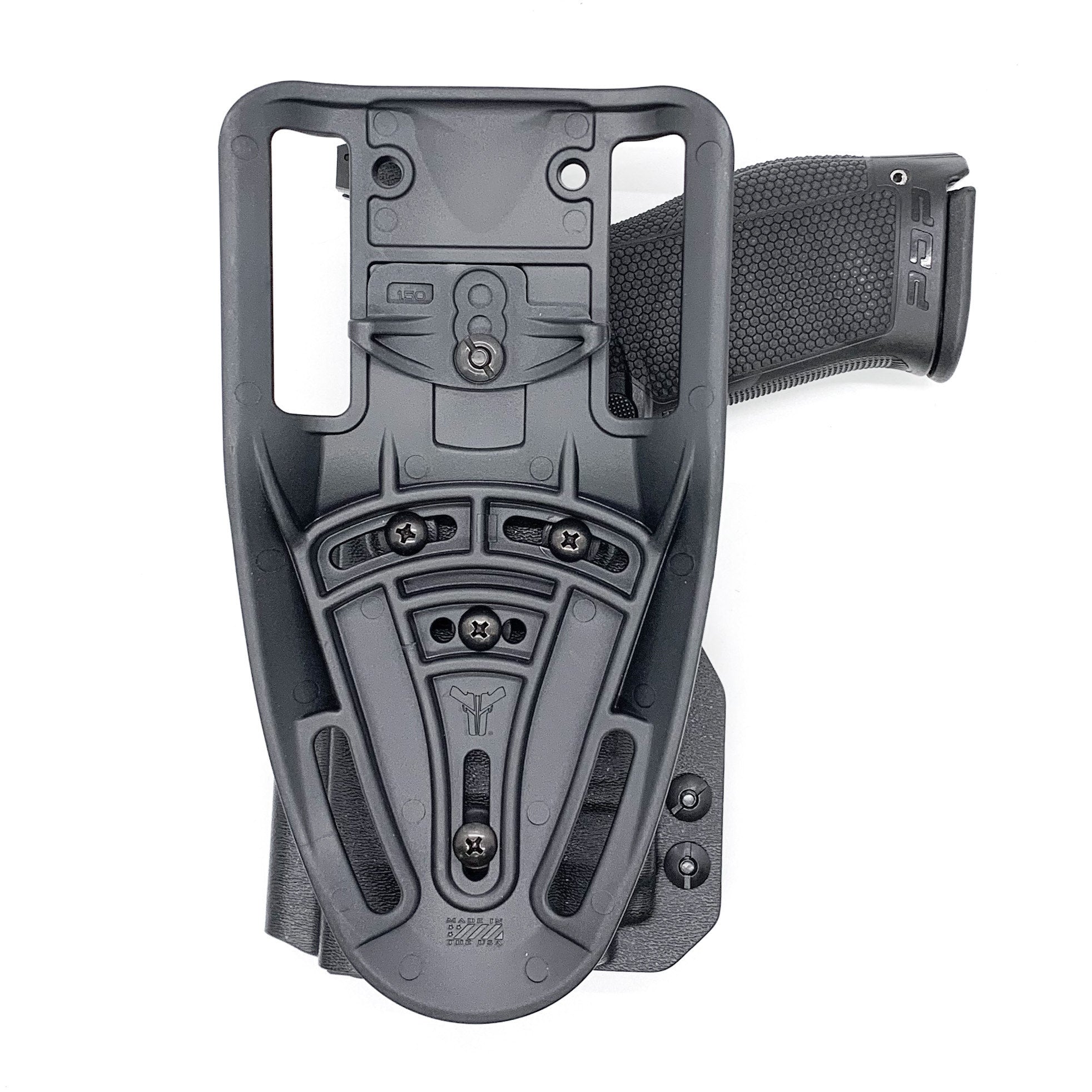 For the best outside waistband OWB Kydex duty or competition style holster designed to fit the Walther PDP 4" Compact pistol with the Streamlight TLR-8 mounted on the firearm, shop Four Brothers Holsters. Cut for red dot sights, adjustable retention, and open muzzle for threaded barrel or compensator