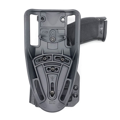 For the best outside waistband OWB Kydex duty or competition style holster designed to fit the Walther PDP 4" Compact pistol with the Streamlight TLR-8 mounted on the firearm, shop Four Brothers Holsters. Cut for red dot sights, adjustable retention, and open muzzle for threaded barrel or compensator