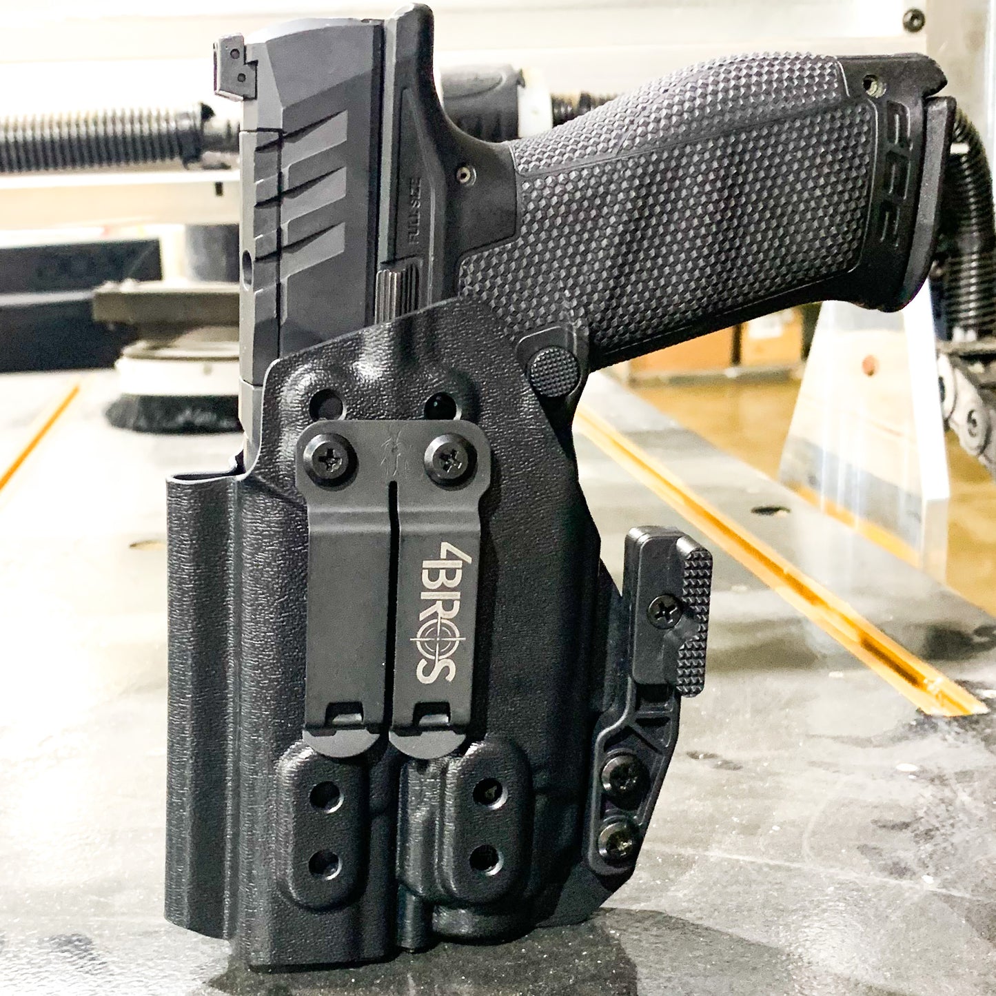 For the best concealed carry Inside Waistband IWB AIWB Holster designed to fit the Walther PDP 4" Full-Size & Compact pistol with Streamlight TLR-8 on the firearm, shop Four Brothers Holsters. Cut for red dot sight, full sweat guard, adjustable retention & open muzzle for threaded barrels & compensators.

