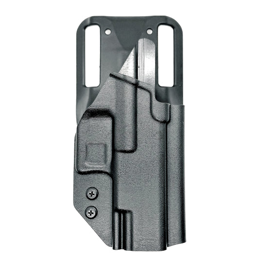 For the best outside waistband OWB Kydex duty or competition style holster designed to fit the Walther PDP & PDP F Series 3.5" pistols shop Four Brothers Holsters. Cut for red dot sights, adjustable retention, and open muzzle for threaded barrel or compensator PDP, Walther