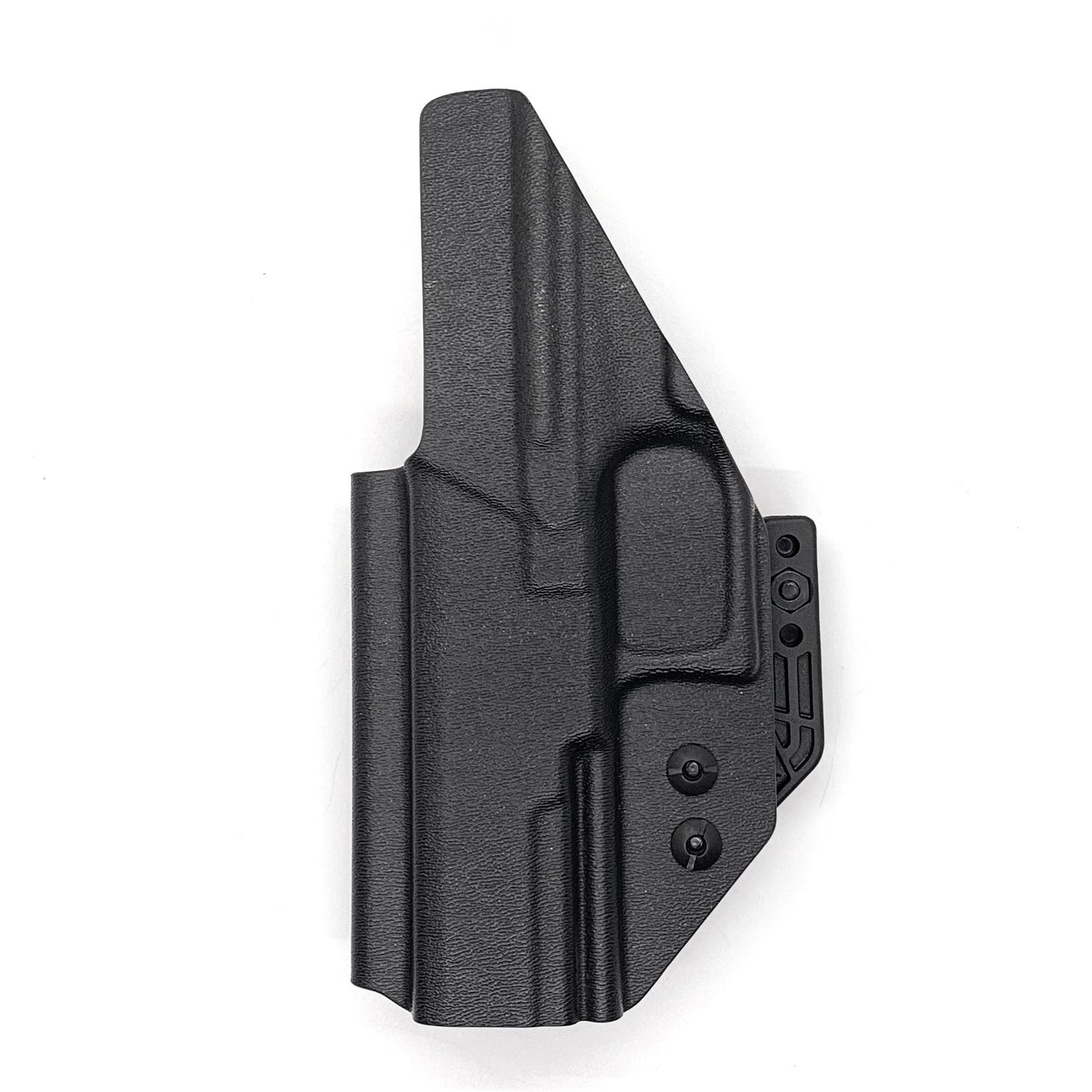 For the best, most comfortable, AIWB, IWB, Kydex Inside Waistband Holster Designed to fit the Walther PDP 3.5" and PDP F Series 3.5" pistol, shop Four Brothers 4BROS holsters. Adjustable retention, high sweat guard, smooth edges, and minimal material for improved comfort and concealment. Made in the USA