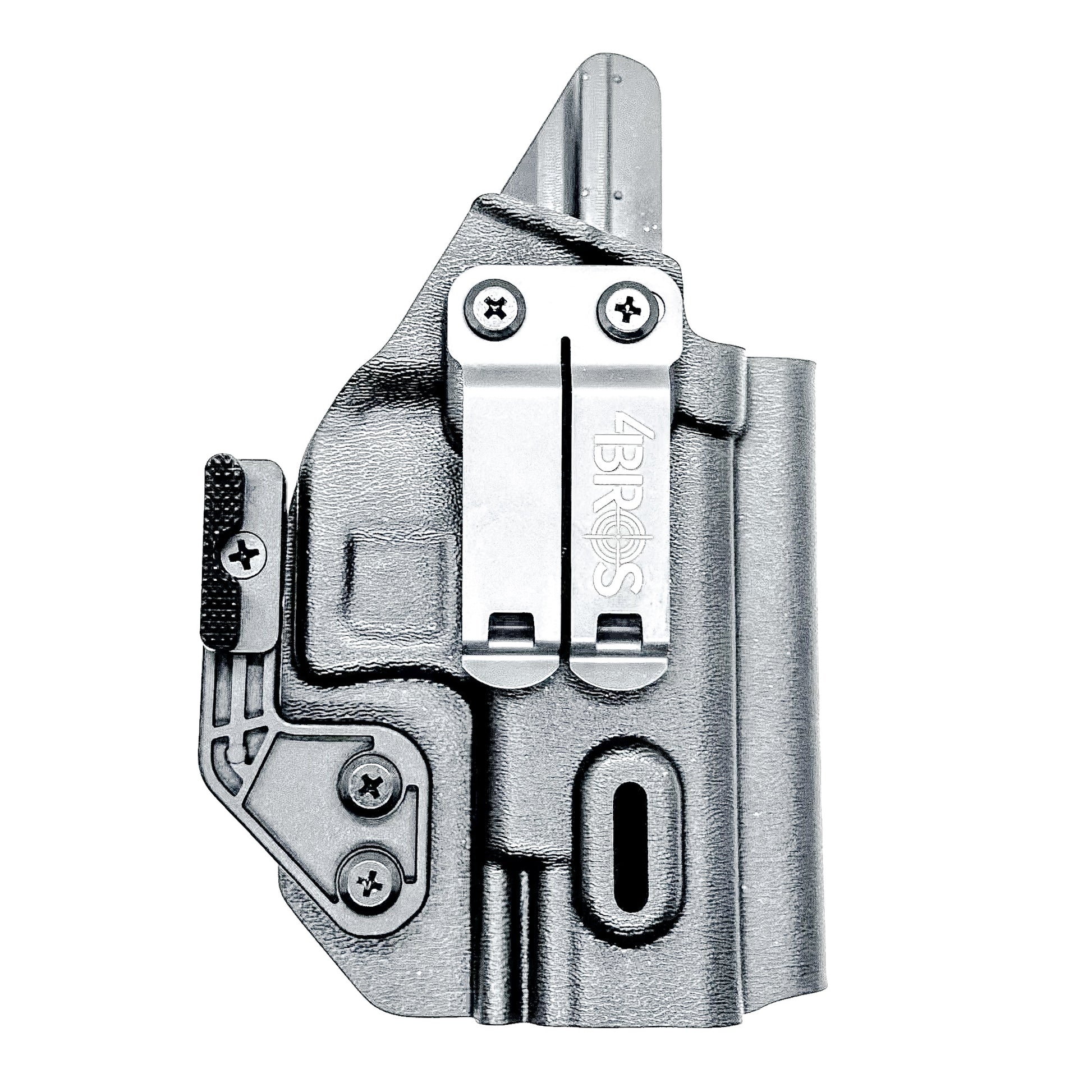 Black Inside Waistband IWB holster for the Walther PDP 3.5" pistol with DCC Monoblock and a modwing.