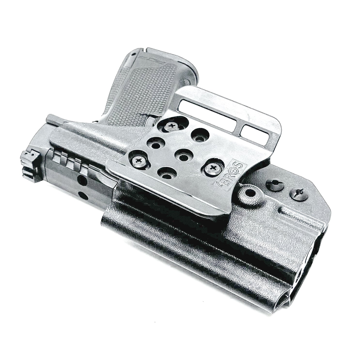 Outside the Waistband OWB holster for the Walther PDP 3.5" pistol in Black with the 4BROS 1.5" Belt Slide.