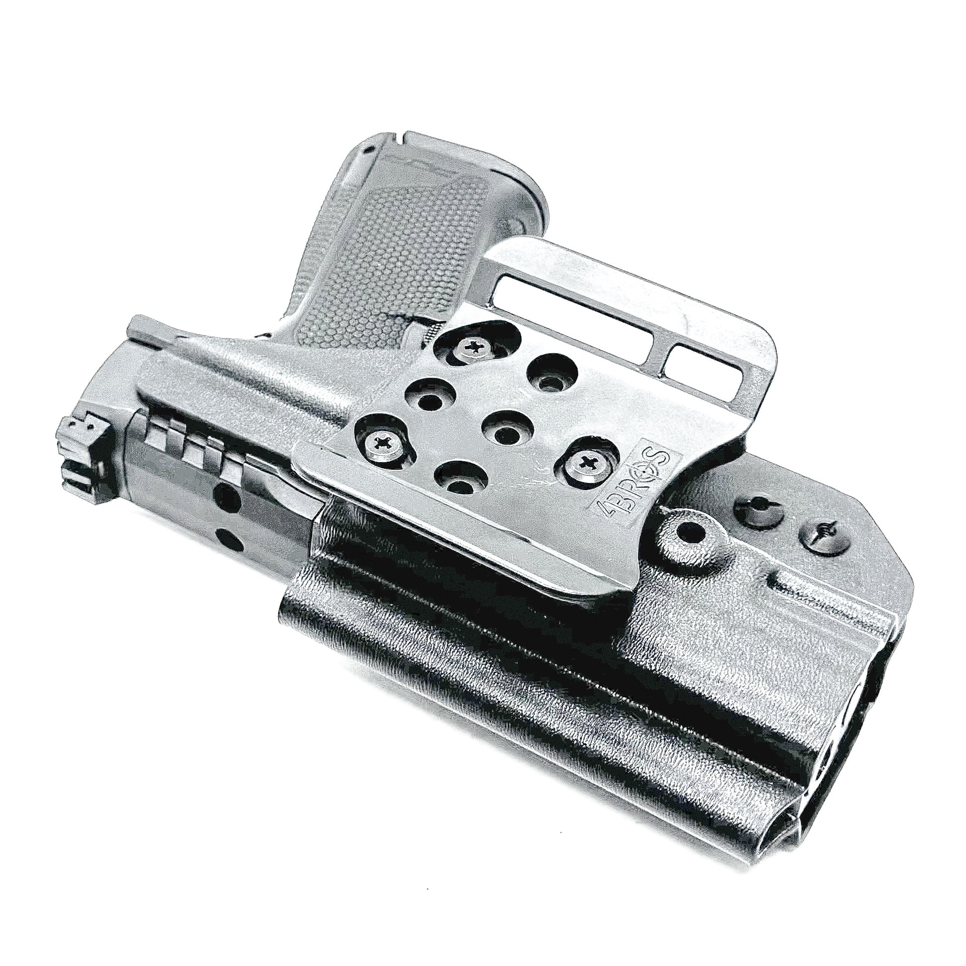 Outside the Waistband OWB holster for the Walther PDP 3.5" pistol in Black with the 4BROS 1.5" Belt Slide.