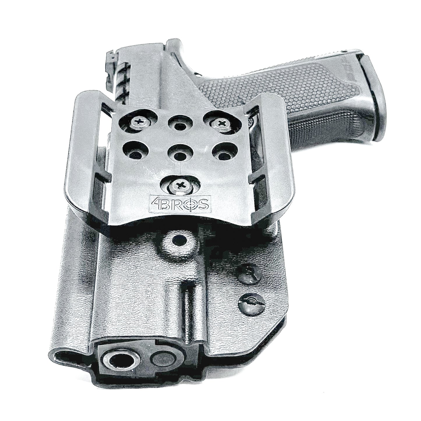 Outside the Waistband OWB holster for the Walther PDP 3.5" pistol in Black with the 4BROS 1.5" Belt Slide.