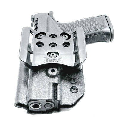 Outside the Waistband OWB holster for the Walther PDP 3.5" pistol in Black with the 4BROS 1.5" Belt Slide.