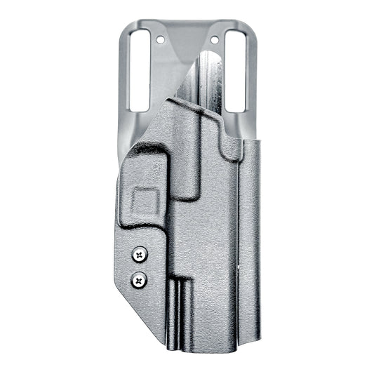 Black OWB Duty and Competition Holster with a Blade-Tech Duty Drop for the Walther PDP 4.5" pistol.