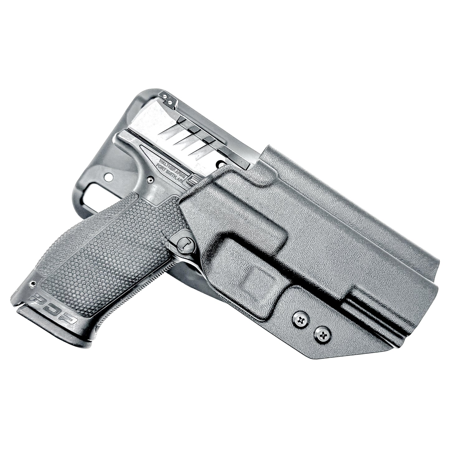 Black OWB Duty and Competition Holster with a Blade-Tech Duty Drop for the Walther PDP 4.5" pistol.