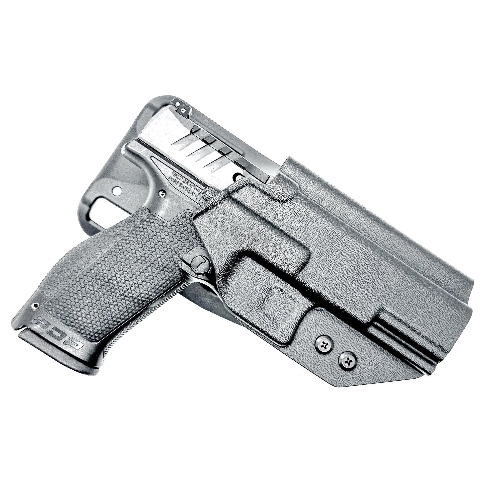 Black OWB Duty and Competition Holster with a Blade-Tech Duty Drop for the Walther PDP 4.5" pistol.