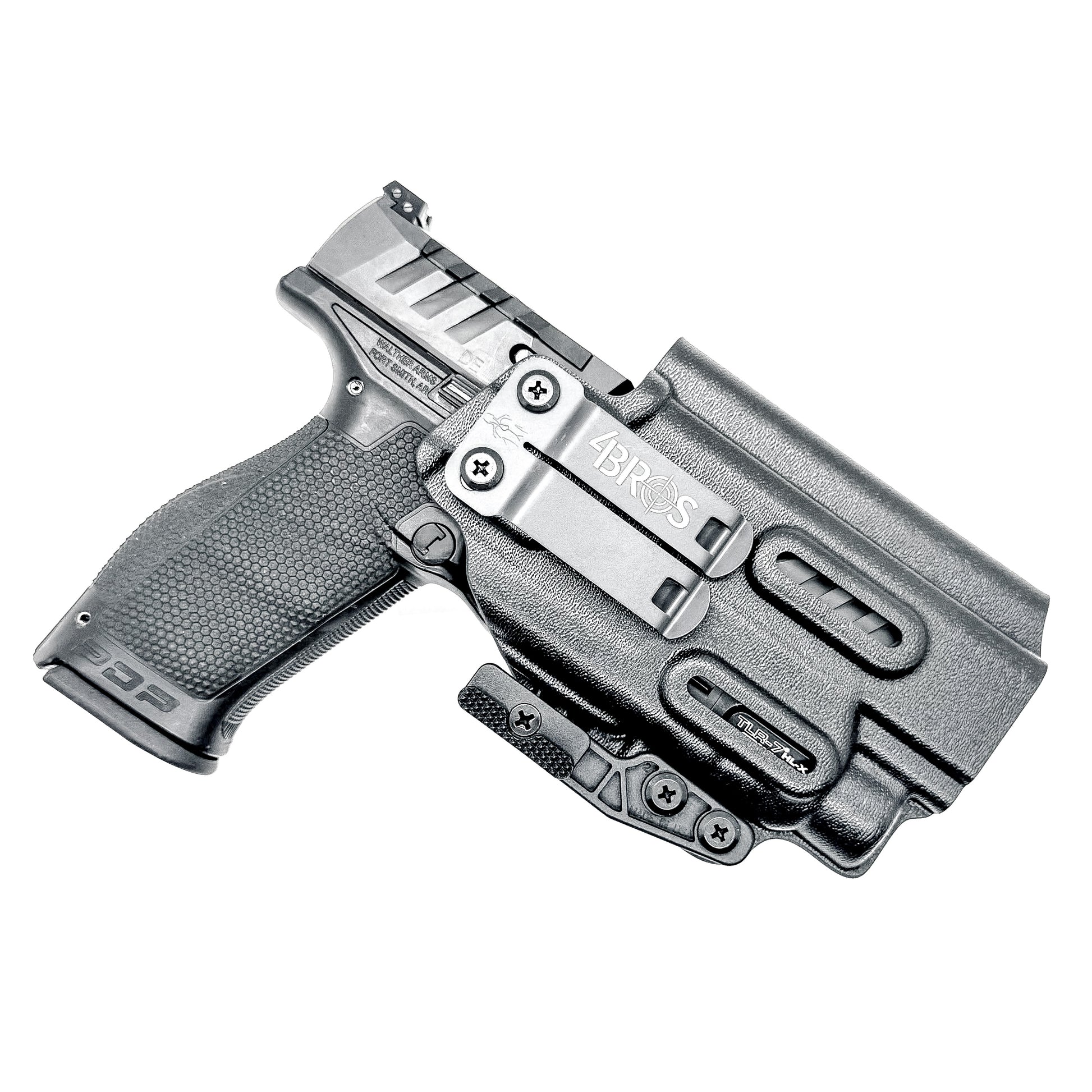 For the best IWB Kydex Inside Waistband Holster for the Walther PDP 4.5" Full-Size pistol & Streamlight TLR-7X, A or HL-X, shop Four Brothers Holsters  