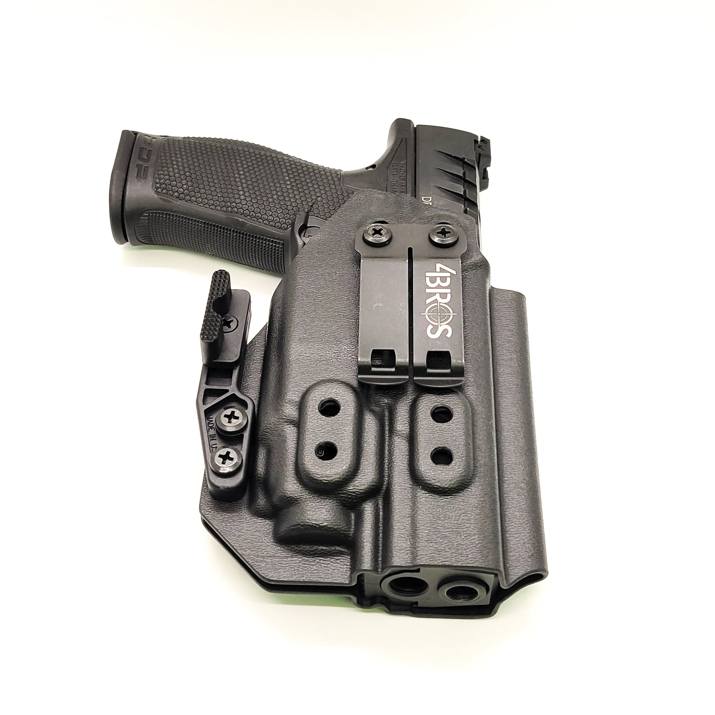 For the best concealed carry Inside Waistband IWB AIWB Holster designed to fit the Walther PDP 4.5" Full-Size pistol with the Streamlight TLR-8 mounted on the firearm, shop Four Brothers Holsters. Cut for red dot sight, full sweat guard, adjustable retention & open muzzle for threaded barrels & compensators.