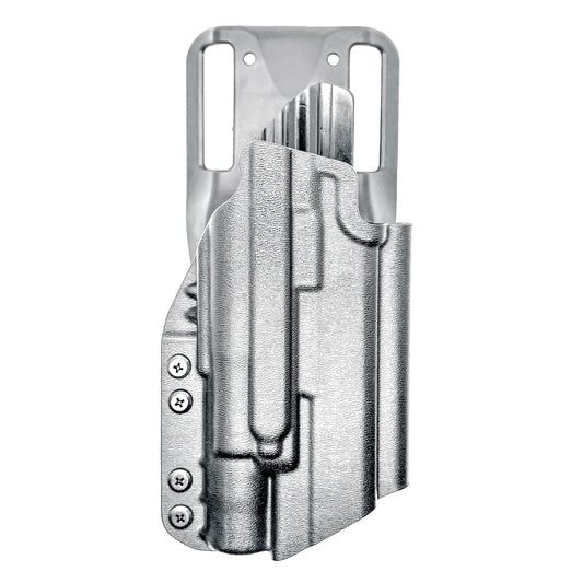 Outside Waistband (OWB) light duty and competition holster for Walther PDP 4.5" and 4.6” pistols equipped with SureFire X300 weapon light.  Made in USA.