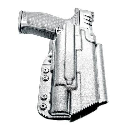 Outside Waistband (OWB) light duty and competition holster for Walther PDP 4.5" and 4.6” pistols equipped with SureFire X300 weapon light.  Made in USA.