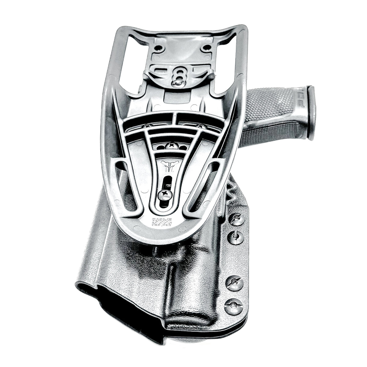Outside Waistband (OWB) light duty and competition holster for Walther PDP 4.5" and 4.6” pistols equipped with SureFire X300 weapon light.  Made in USA.