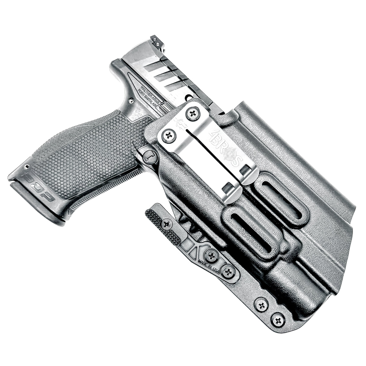 Inside Waistband (IWB) holster for the Walther PDP 4.5" & 4.6” Full-Size & Pro SD pistols equipped with SureFire X300 weapon light. Made in USA.