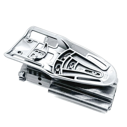 Black OWB Duty and Competition Holster with a Blade-Tech Duty Drop for the Walther PDP 4" pistol.