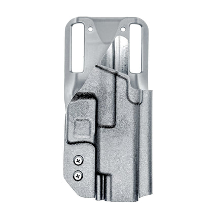 Black OWB Duty and Competition Holster with a Blade-Tech Duty Drop for the Walther PDP 4" pistol.