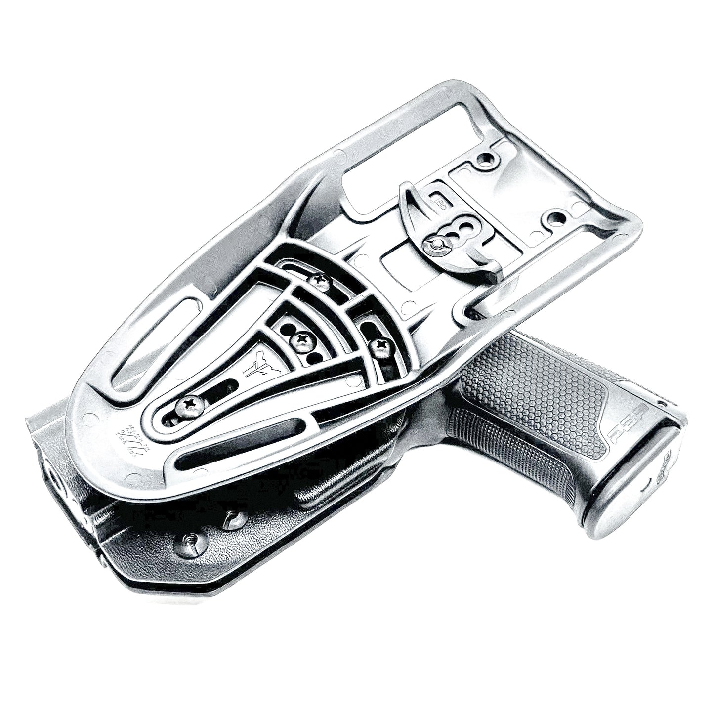 Black OWB Duty and Competition Holster with a Blade-Tech Duty Drop for the Walther PDP 4" pistol.