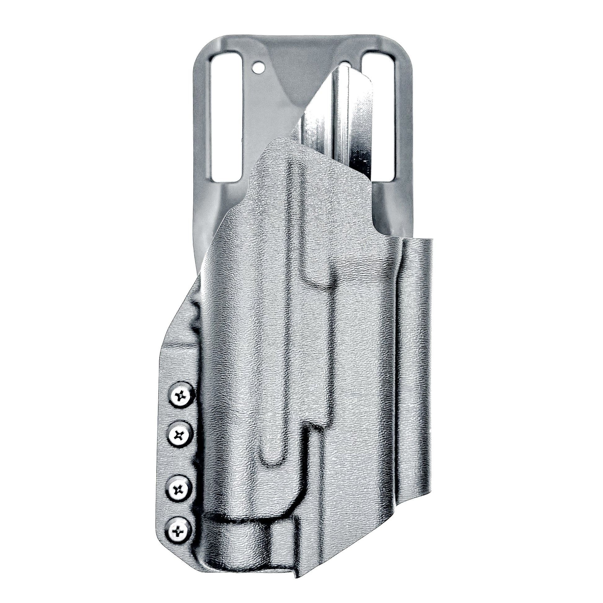 Black Duty & Competition OWB Holster for the Walther PDP 4" with TLR-1 HL light and Duty Drop attachment.