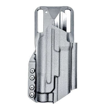 Black Duty & Competition OWB Holster for the Walther PDP 4" with TLR-1 HL light and Duty Drop attachment.