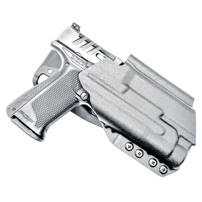 Black Duty & Competition OWB Holster for the Walther PDP 4"with TLR-1 HL light and Duty Drop attachment.