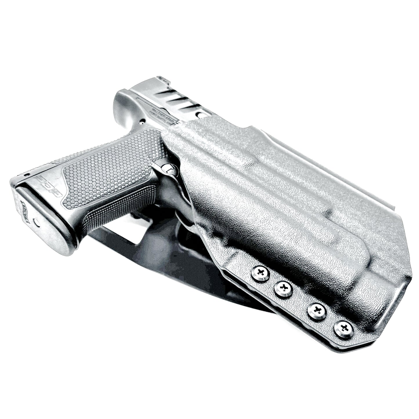 Black Duty & Competition OWB Holster for the Walther PDP 4" with TLR-1 HL light and Duty Drop attachment.