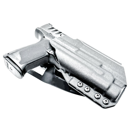 Black Duty & Competition OWB Holster for the Walther PDP 4" with TLR-1 HL light and Duty Drop attachment.