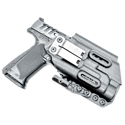 Inside Waistband Holster for the PDP 4" with the TLR-1 HL light shown in black with a DCC monoblock and a modwing.