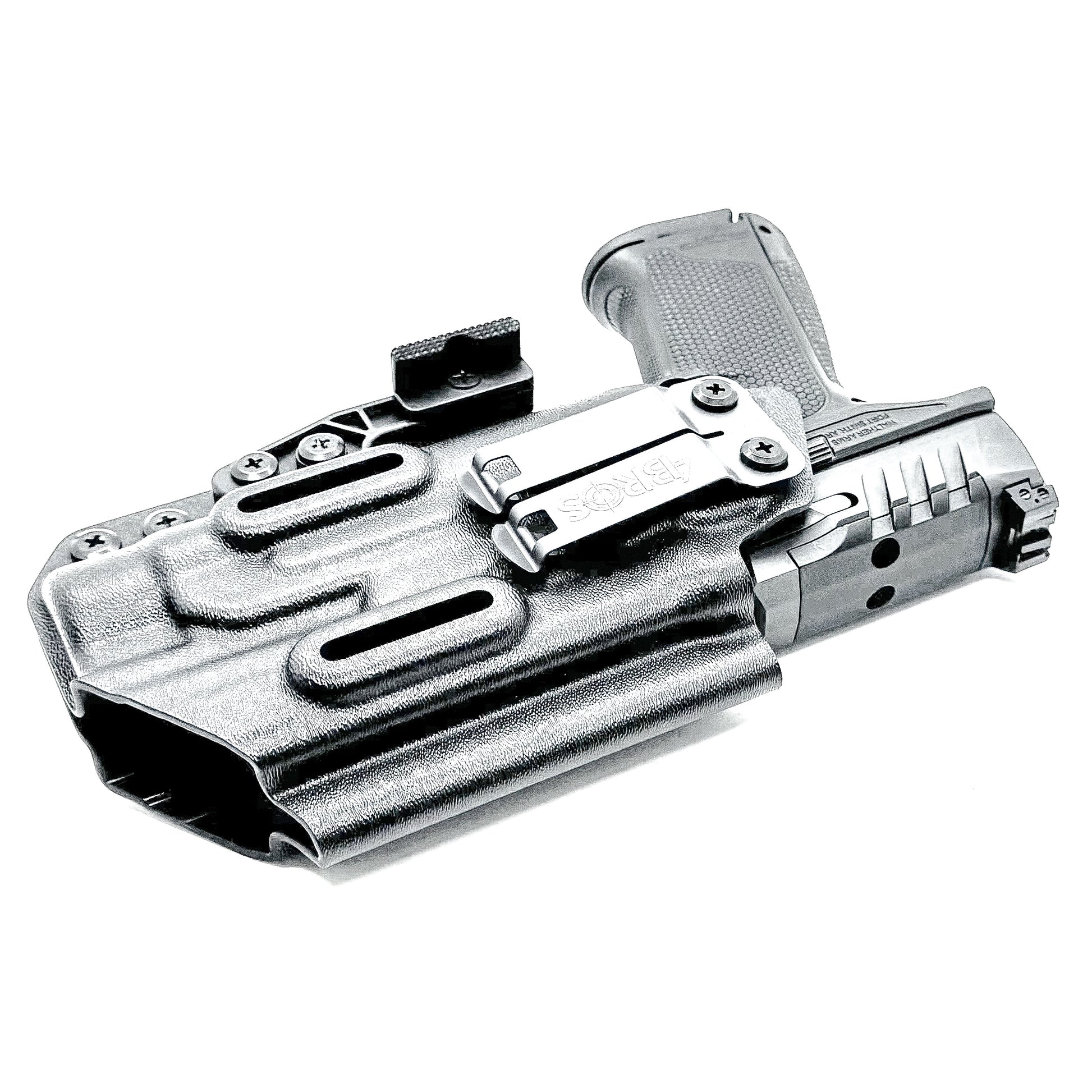 Inside Waistband Holster for the PDP 4" with the TLR-1 HL light shown in black with a DCC monoblock and a modwing.